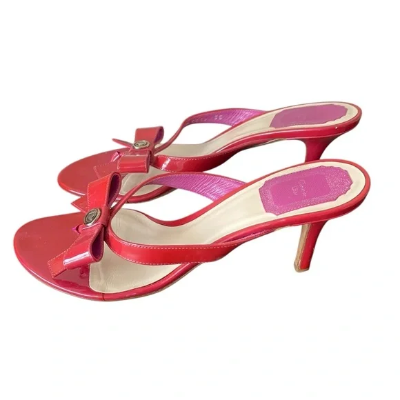 Dior Pink Patent Leather Bow Sandals Size 38 - Picture 2 of 8